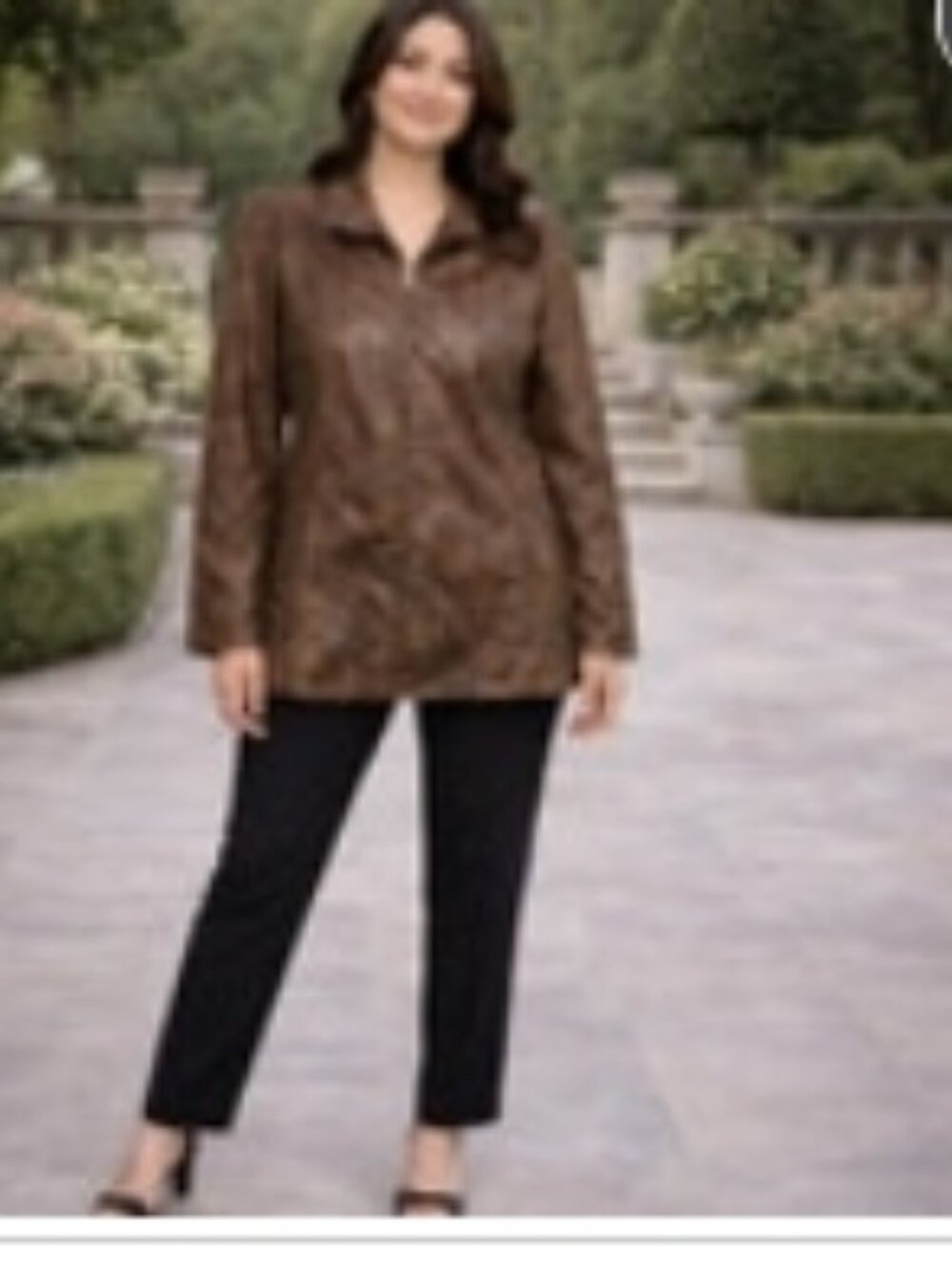 C22 Alfred Dunner Brown Snake Skin Print Jacket, Size 18, NWT
